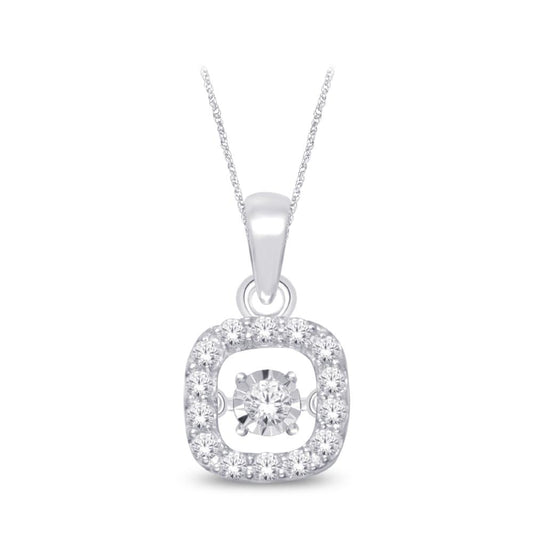 Sterling Silver 1/8 Ct.Tw. Moving Diamond Fashion Pendant