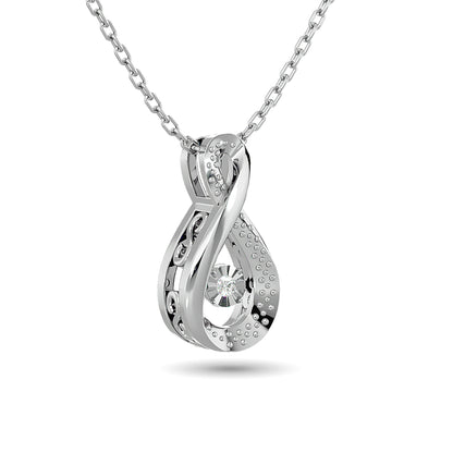 Diamond Shimmering Pendant 1/50 ct tw Round-cut in Sterling Silver