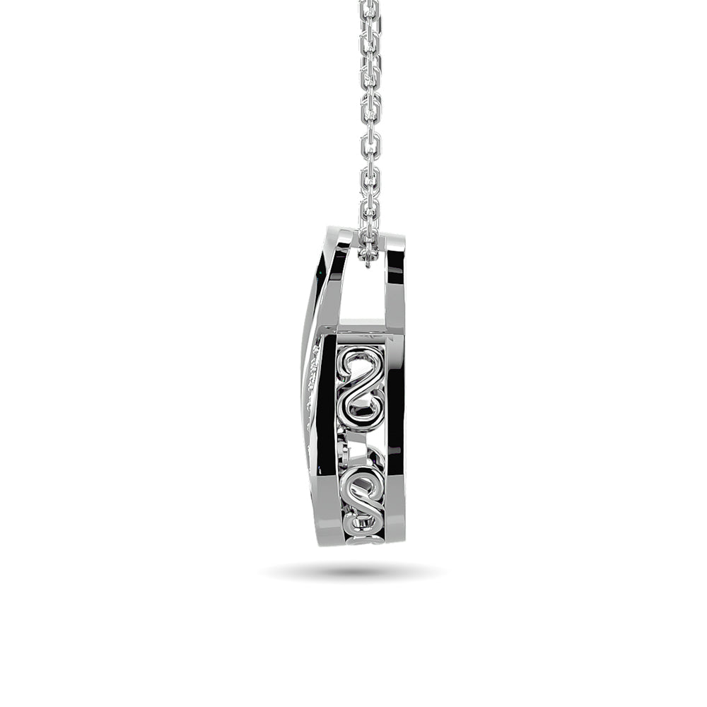 Diamond Shimmering Pendant 1/50 ct tw Round-cut in Sterling Silver