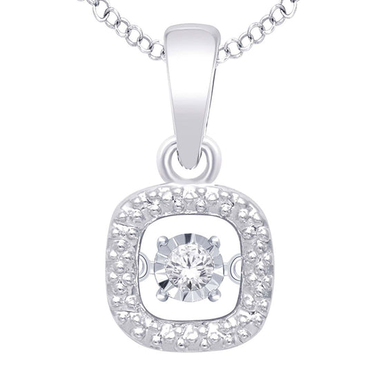 Sterling Silver Moving Diamond Accent Fashion Pendant