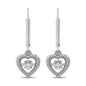 Sterling Silver 1/20 Ct.Tw. Moving Diamond Danglers Earrings