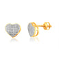 10K 0.25CT D-"HEART EARRINGS"