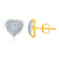 SPL PRICE 10KT 0.22CT D- MICROPAVE EARRING " HEART "