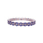 2 Row Blue Sapphires, Champagne Diamond and Diamond Stretch Bracelet