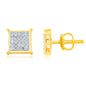 10K 0.15CT D-MICROPAVE EARRING SQUARE