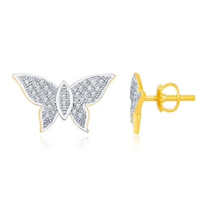 10K 0.20CT D-MICROPAVE EARRINGS "BUTTERFLY"