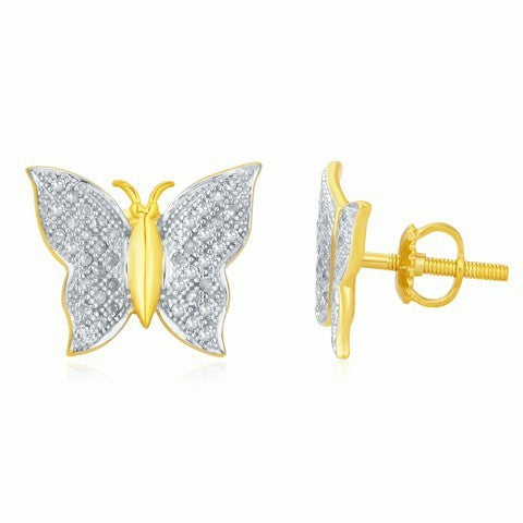 10K 0.24-0.25CT D-MICROPAVE EARRINGS "BUTTERFLY"