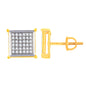 10K 0.25CT D-MICROPAVE EARRINGS SQUARE