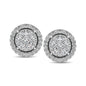 14K White Gold 1/2 Ct.Tw. Diamond Flower Stud Earrings