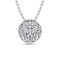 14K White Gold 1/2 Ct.Tw. Diamond Flower Pendant