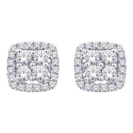 14K White Gold 1/5 Ct.Tw.Diamond Stud Earrings