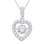 10K White Gold 1/4 Ct.Tw.Moving Diamond Fashion Pendant