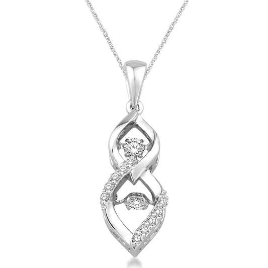 10K White Gold 2/5 Ct.Tw.Moving Diamond Fashion Pendant