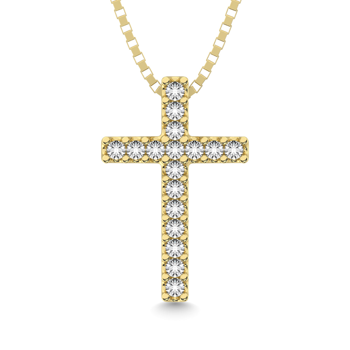 Classic Diamond Cross Pendant 1/10 Ct.Tw. 10K Yellow Gold