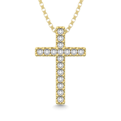 Classic Diamond Cross Pendant 1/10 Ct.Tw. 10K Yellow Gold