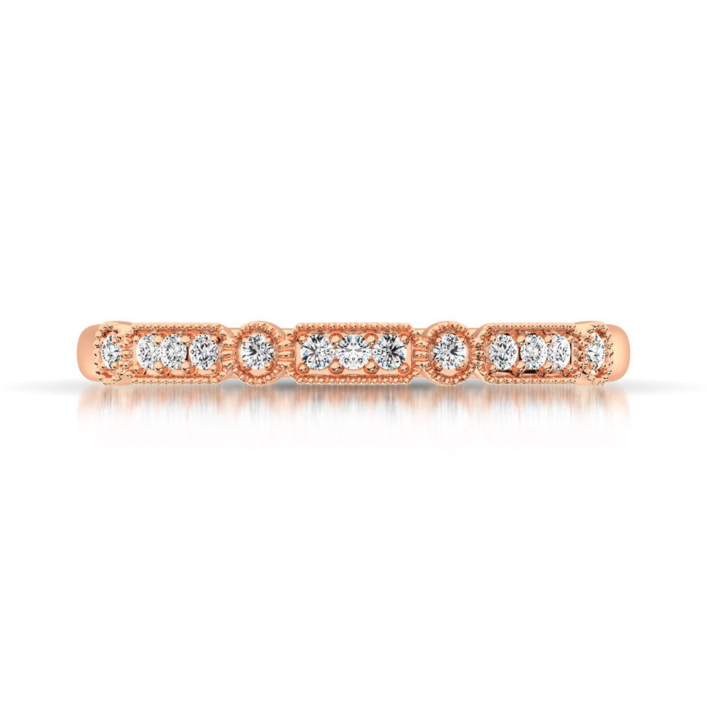 14K Rose Gold 1/20 Ct.Tw. Diamond Stackable Band