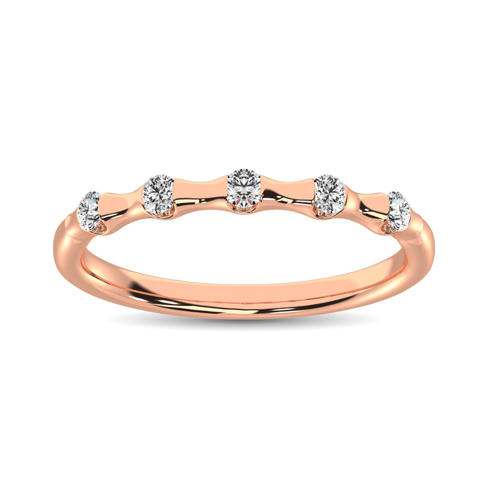 14K Rose Gold 1/8 Ct.Tw. Diamond Stackable Band