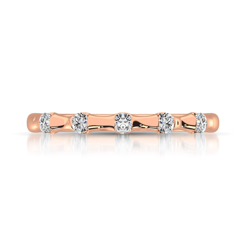 14K Rose Gold 1/8 Ct.Tw. Diamond Stackable Band