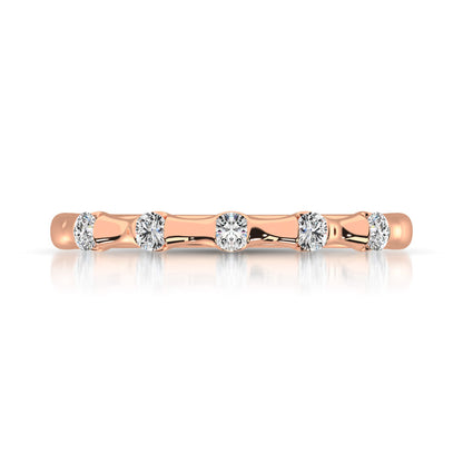 14K Rose Gold 1/8 Ct.Tw. Diamond Stackable Band