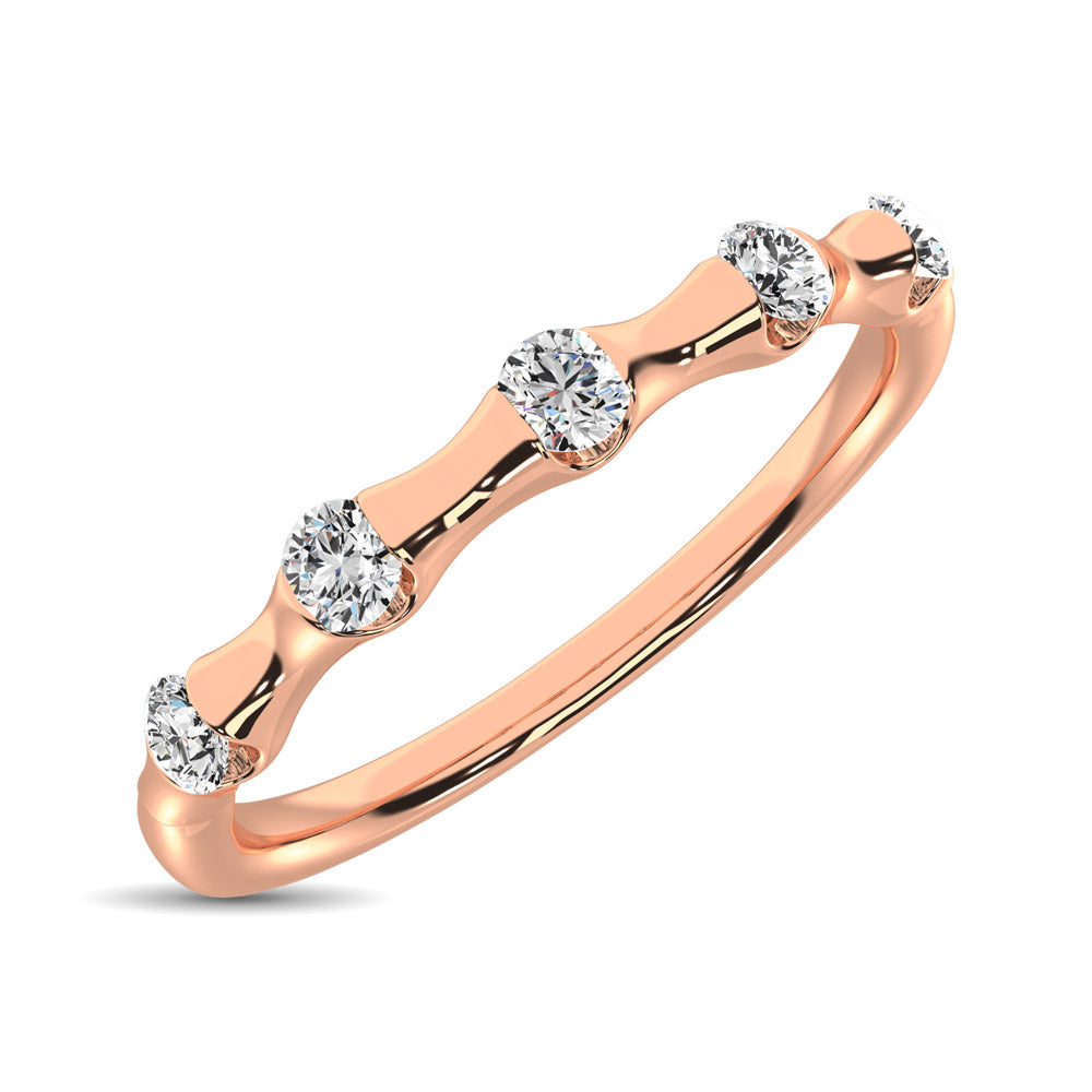 14K Rose Gold 1/8 Ct.Tw. Diamond Stackable Band