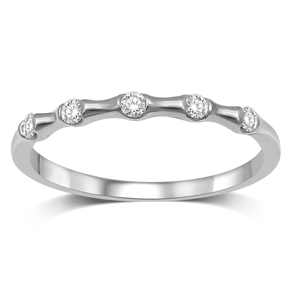 14K White Gold 1/8 Ct.Tw. Diamond Stackable Band