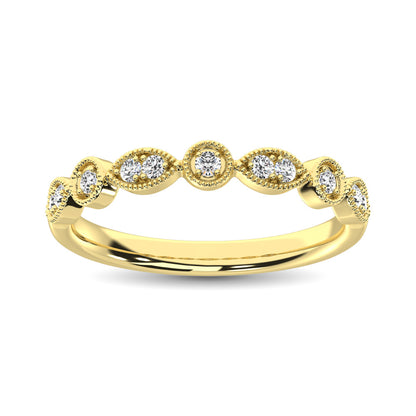 14K Yellow Gold 1/8 Ct.Tw.Diamond Stackable Band