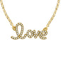 10K 0.10-0.12CT D-PENDANT WITH CHAIN LDS RDS"LOVE"