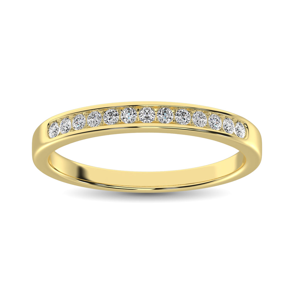 14K Yellow Gold 1/5 Ctw Diamond Channel Set Machine Band