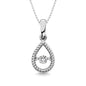 Sterling Silver Moving Diamond Accent Pear Shape Pendant