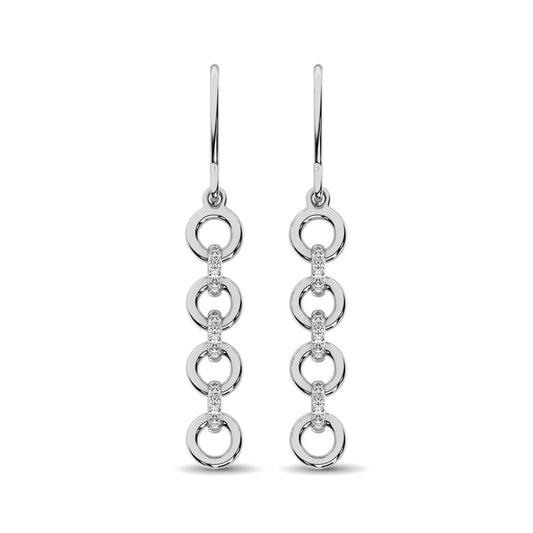 Sterling Silver 1/20 Ctw Drop Earrings