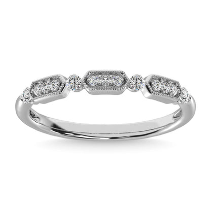 14K White Gold 1/6 Ctw Diamond Annivesary Ring