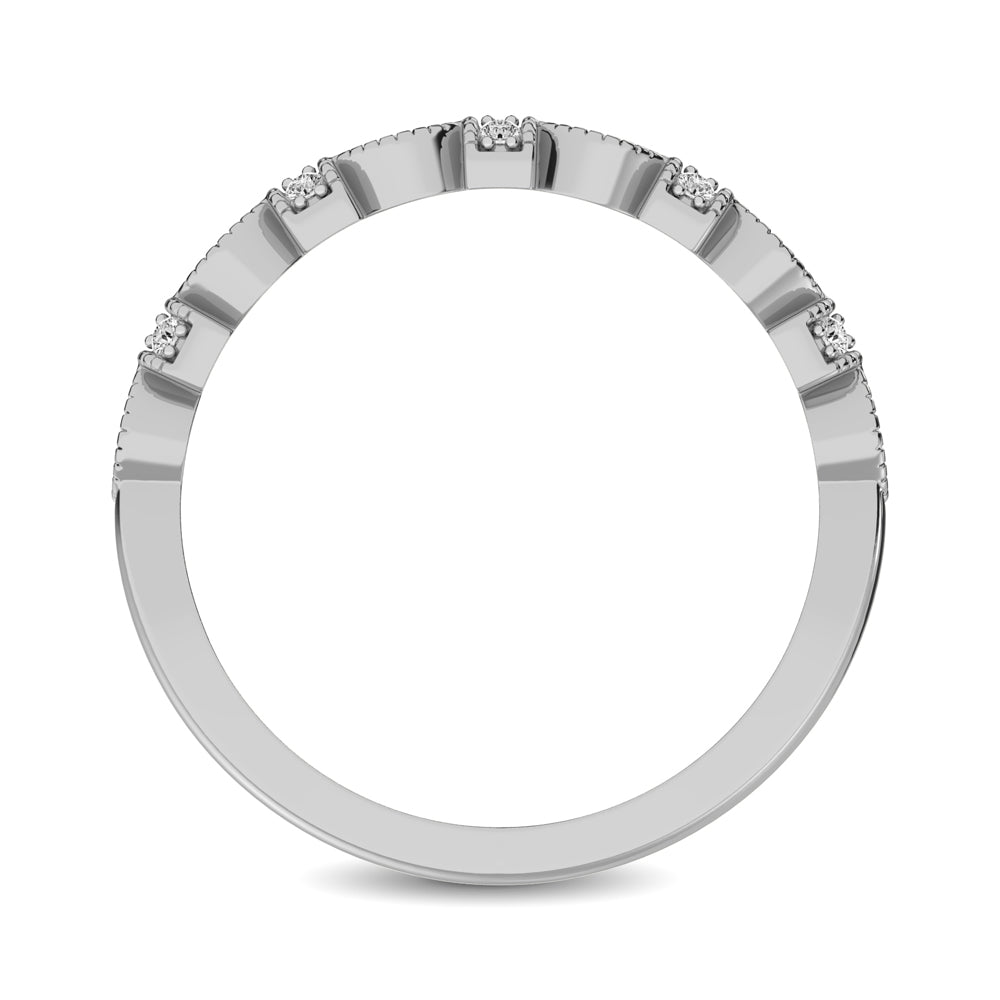 14K White Gold Marquise Frame 1/6 Ctw Diamond Band