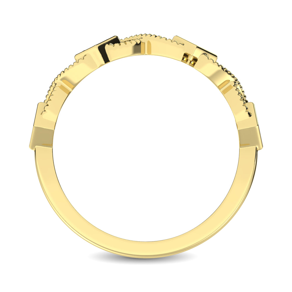 14K Yellow Gold 1/8 Ctw Diamond Band