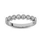 Diamond 1/4 Ctw Stackable Bezel Band with Beaded Setting in 14K White Gold