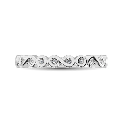 14K White Gold 1/10 Ctw Diamond Band