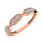 Beaded Style Band set with 1/6 Ctw Diamond in 14K Rose Gold