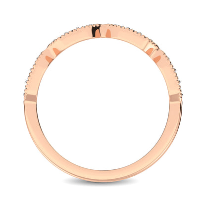 Beaded Style Band set with 1/6 Ctw Diamond in 14K Rose Gold