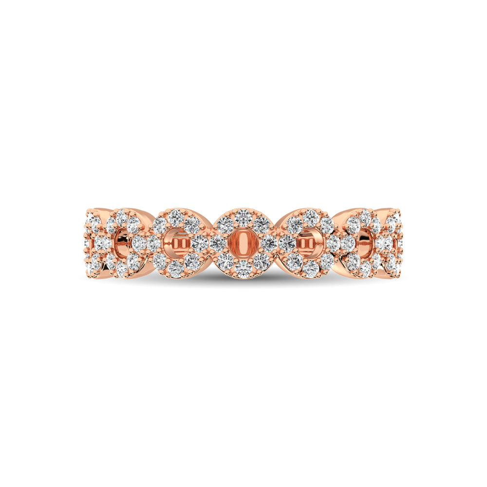 14K Rose Gold 1/3 Ct.Tw. Diamond 7 Station Stackable Band