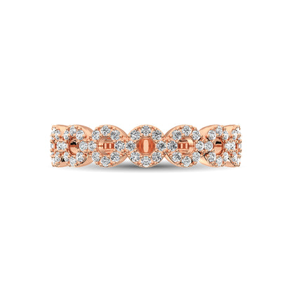 14K Rose Gold 1/3 Ct.Tw. Diamond 7 Station Stackable Band