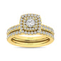 Diamond Classic Shank Double Halo Bridal Ring 1 ct tw Round Cut in 14K Yellow Gold