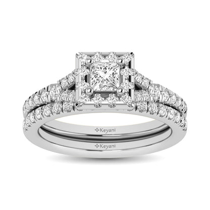 14KT White Gold 1Ct.Tw. Diamond keyani Bridal Ring