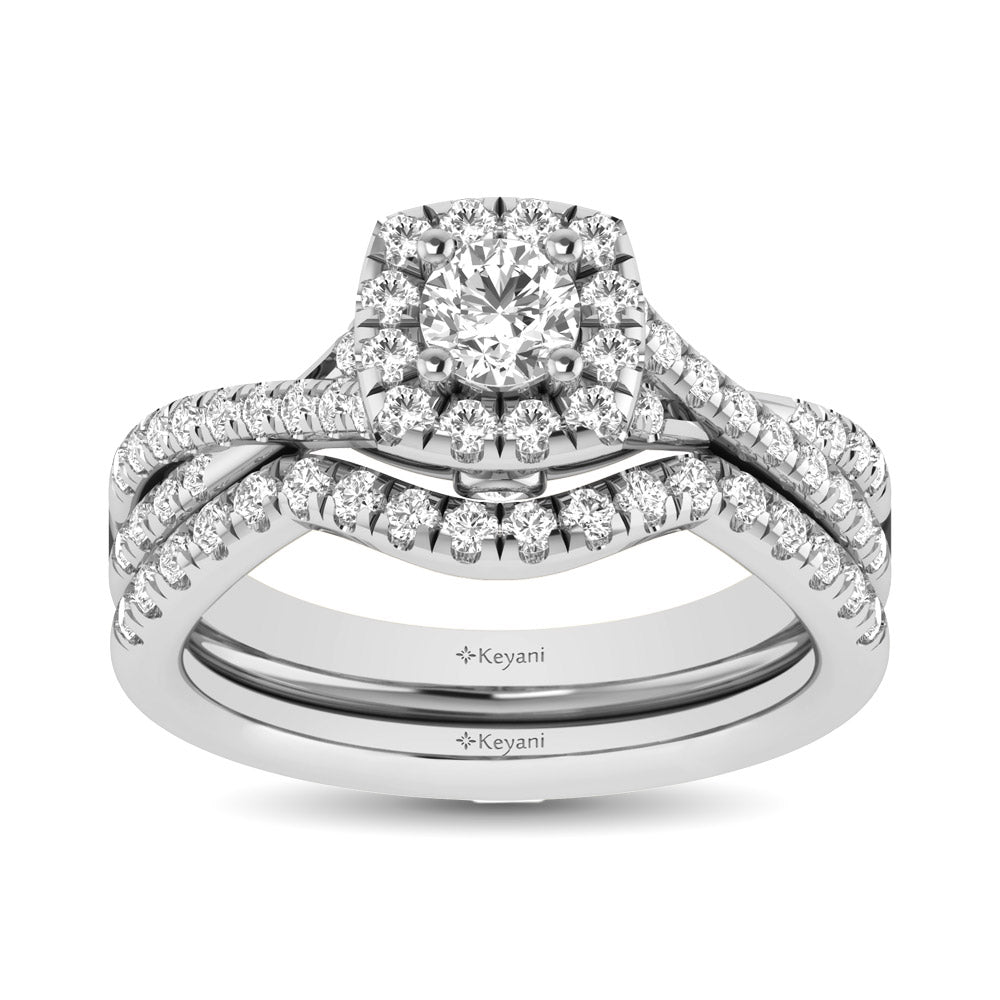 14KT White Gold 1Ct.Tw. Diamond keyani Bridal Ring