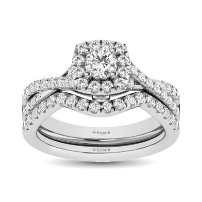 14KT White Gold 1Ct.Tw. Diamond keyani Bridal Ring