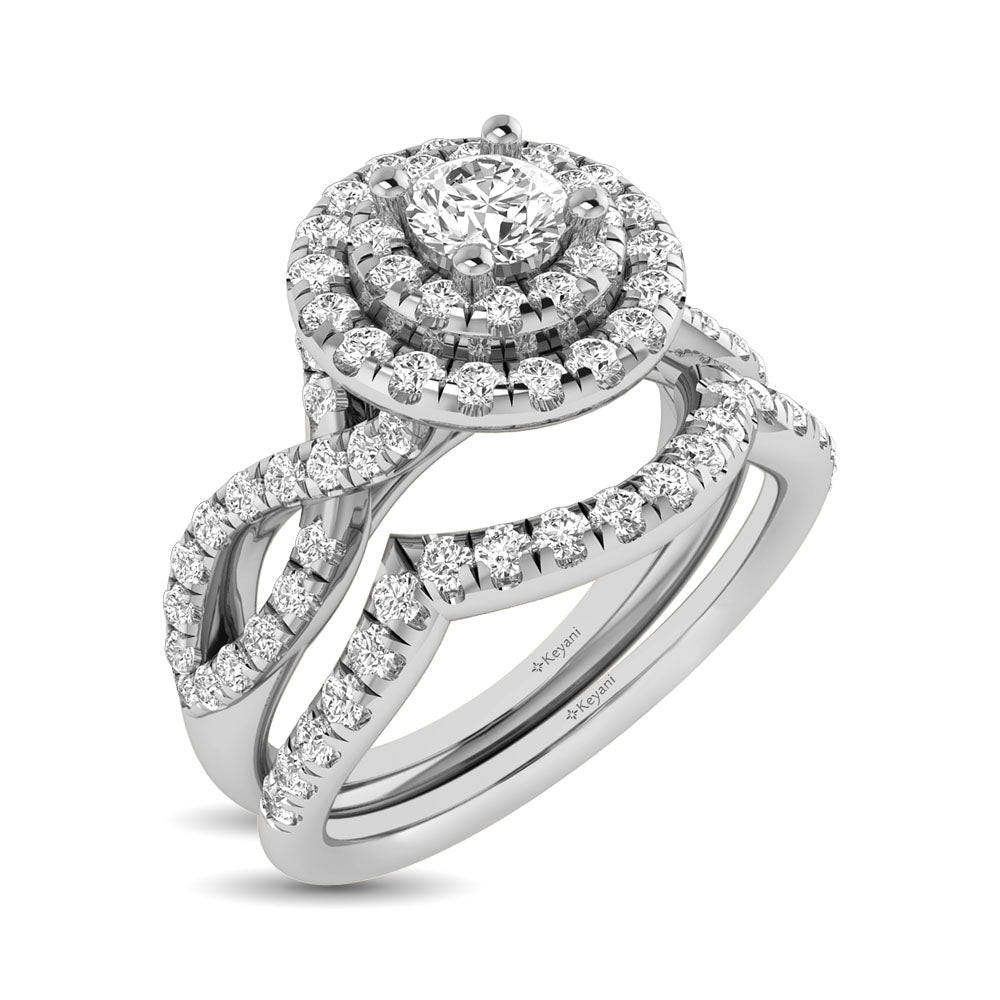 14KT White Gold 1Ct.Tw. Diamond keyani Bridal Ring