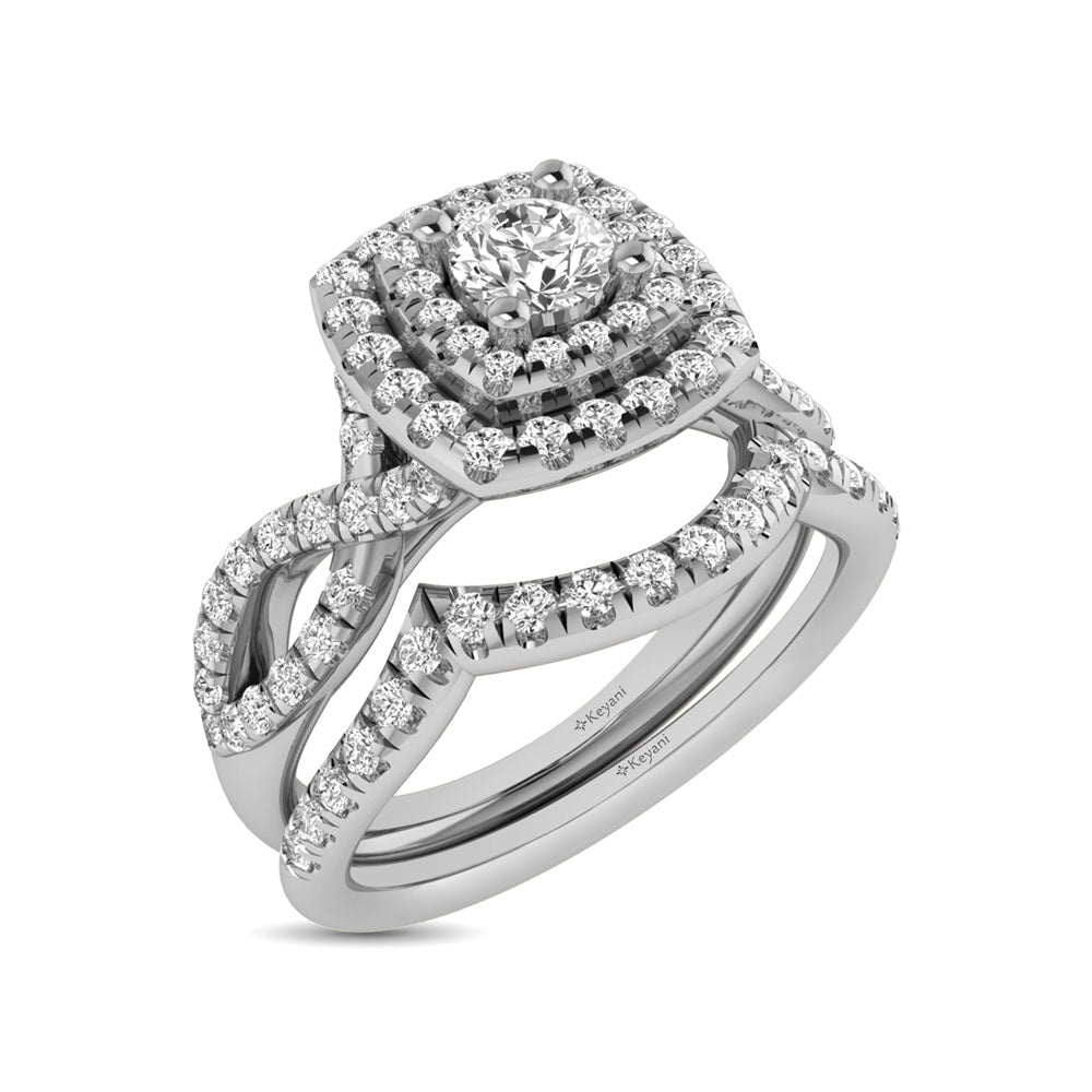 14KT White Gold 1Ct.Tw. Diamond keyani Bridal Ring