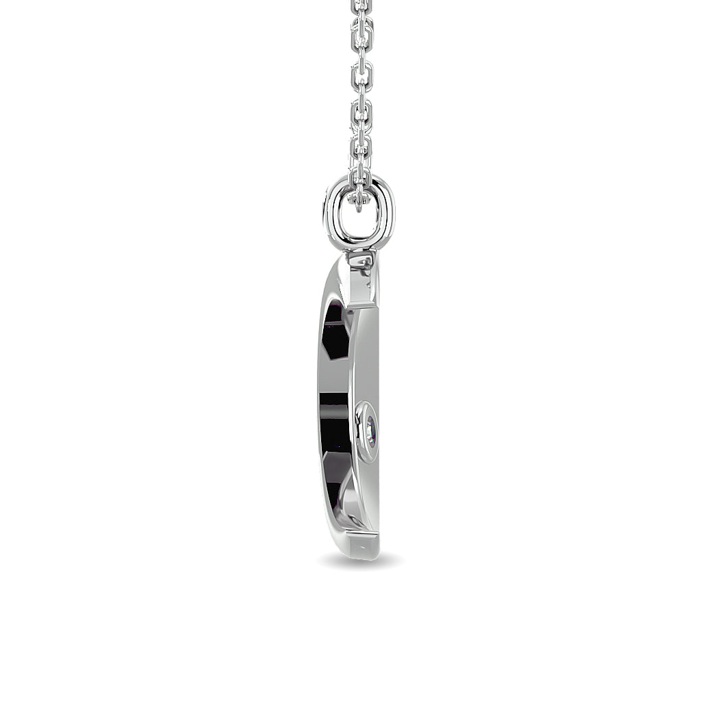 Diamond 1/20 ct tw Moon Pendant in Sterling Silver