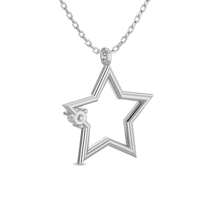 Diamond 1/20 ct tw Star Pendant in Sterling Silver