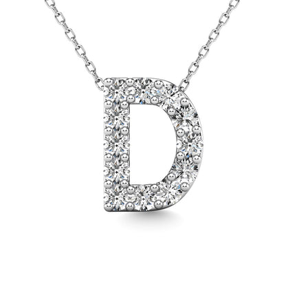 Diamond 1/8 Ct.Tw. Letter D Pendant in 14K White Gold"