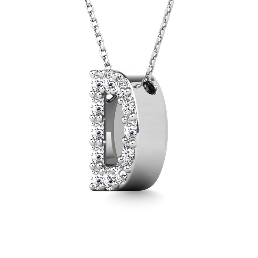 Diamond 1/8 Ct.Tw. Letter D Pendant in 14K White Gold"