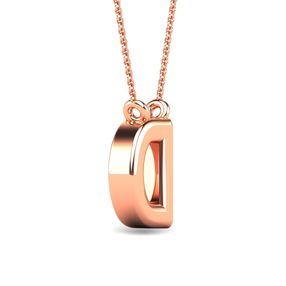 Diamond 1/20 Ct.Tw. Letter D Pendant in 10K Rose Gold